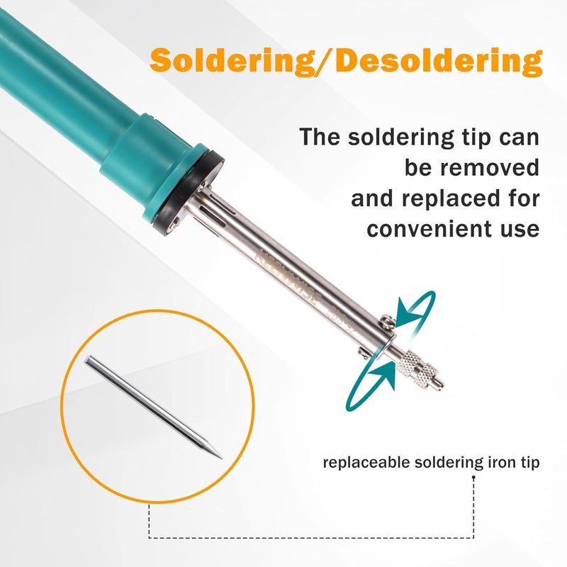 KeenWise Electric Desoldering Pump & Soldering Iron Kit, 2-in-1 Solder Sucker Tool, 36W, Heatproof Handle, Desoldering Gun & Soldering Iron Combo for Electronic Repair & DIY Projects (EDS-92) - Image 3